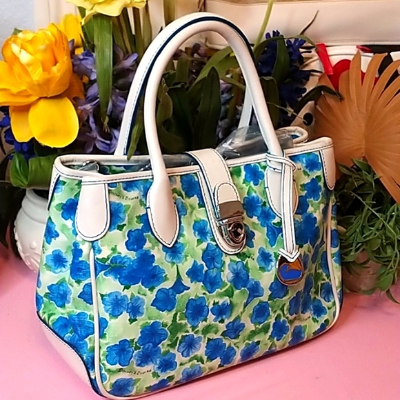 Dooney and Bourke Satchel Bag Blue Floral 💙💙💙 - Picture 2 of 11